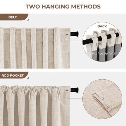 Oeko-Tex Linen Blackout Curtains (2 P Sets)