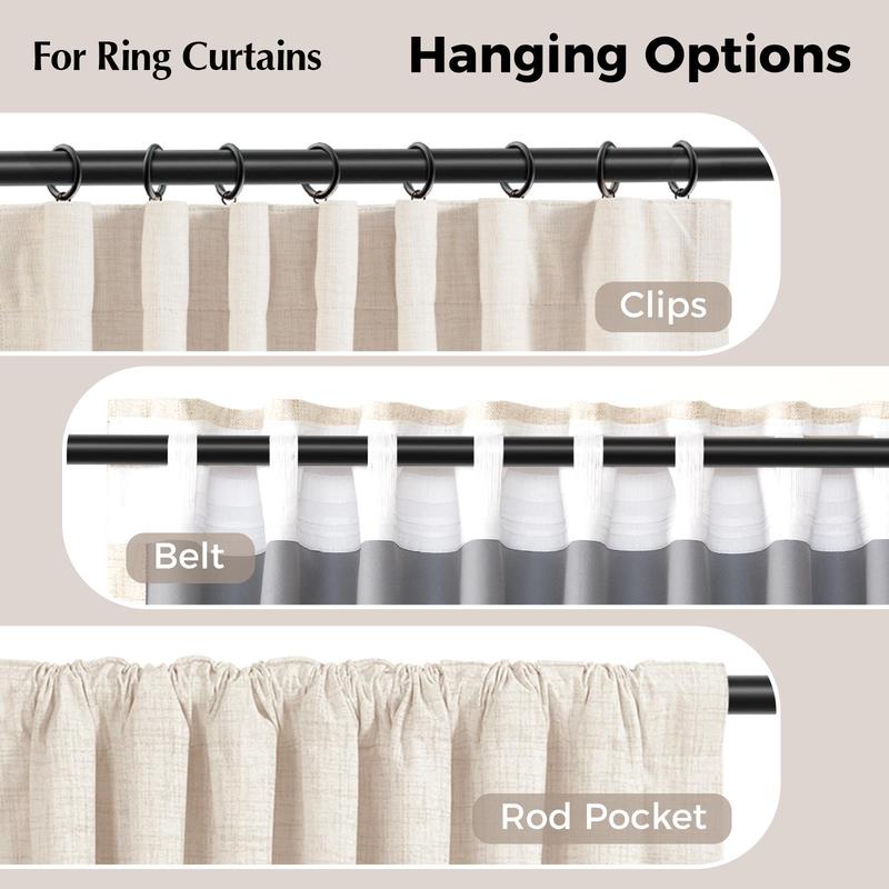 Oeko-Tex Linen Blackout Curtains (2 P Sets)