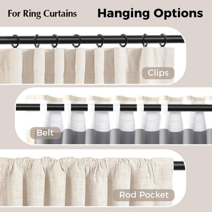 Oeko-Tex Linen Blackout Curtains (2 P Sets)