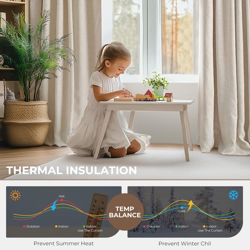 Oeko-Tex Linen Blackout Curtains (2 P Sets)