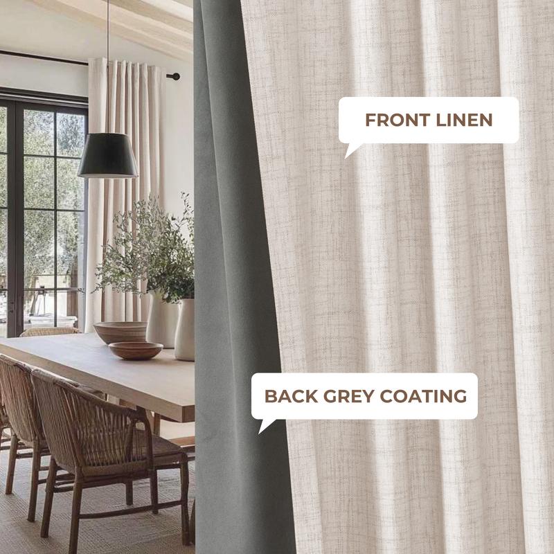 Oeko-Tex Linen Blackout Curtains (2 P Sets)