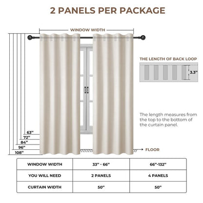 Oeko-Tex Linen Blackout Curtains (2 P Sets)